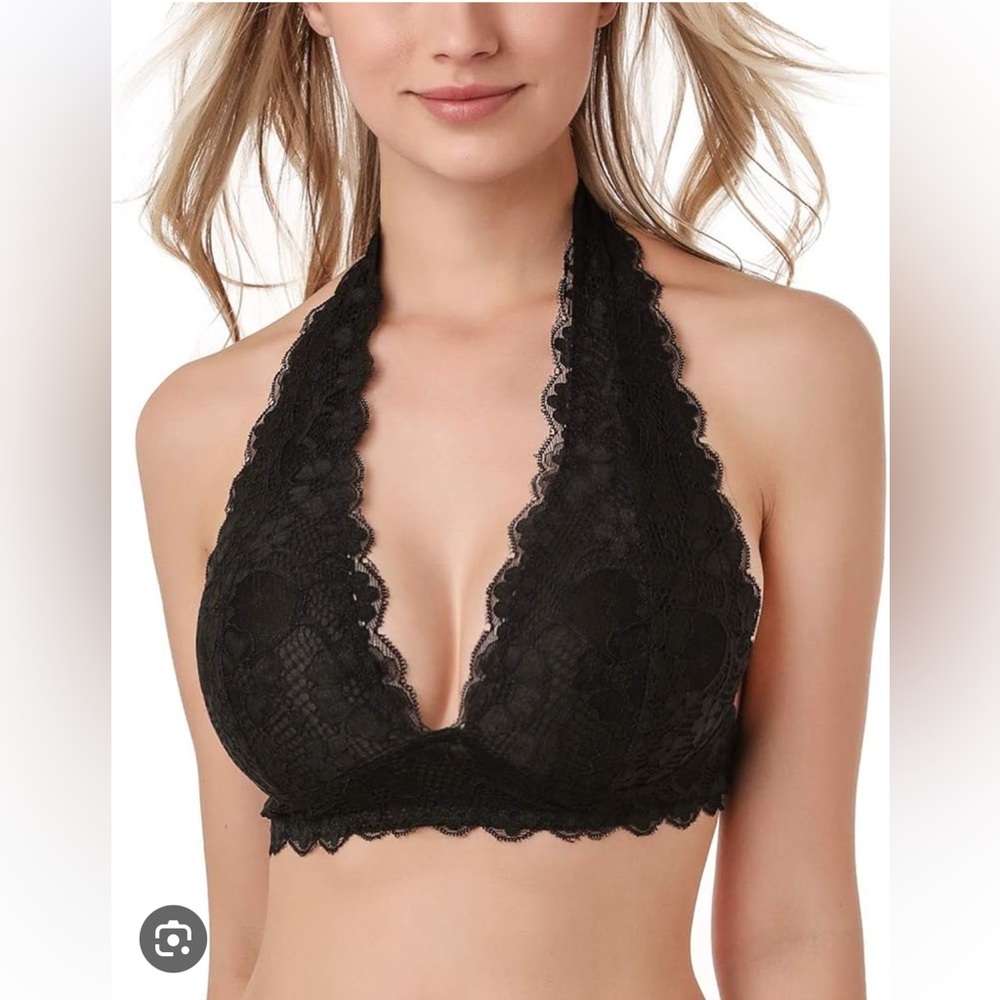 Floral Lace Halter Bralette Top